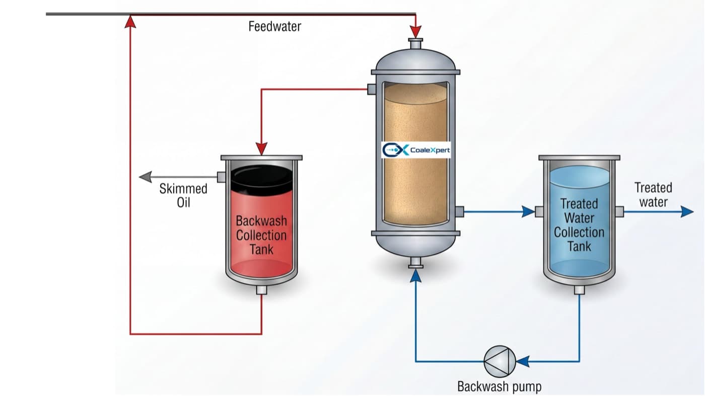 Schéma de filtration et de contre-lavage CoaleXpert